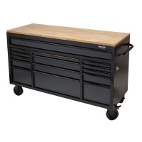 BUNKER® Workbench Roller Tool Cabinet, 15 Drawer, 61\", Grey £1,409.74